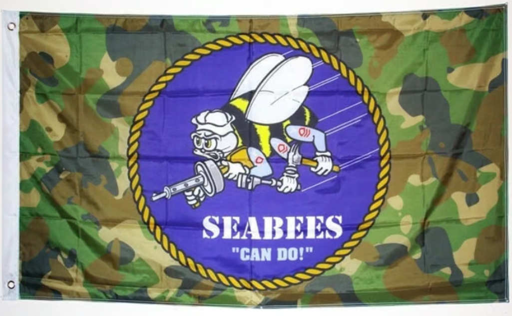 NAVY Seabees Flag Banner 3x5ft