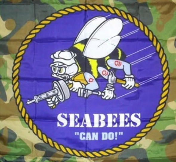 NAVY Seabees Flag Banner 3x5ft