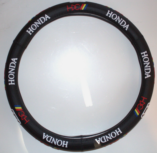 Steering Wheel Cover 15" Genuine PVC Leather - For: Honda Accord Civic CV-R & More