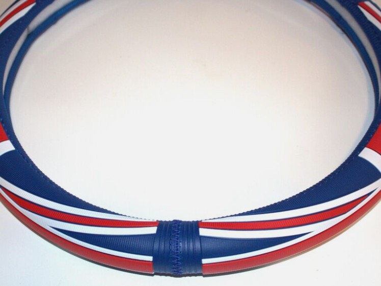 United Kingdom 15" Steering Wheel Cover Genuine Leather PVC